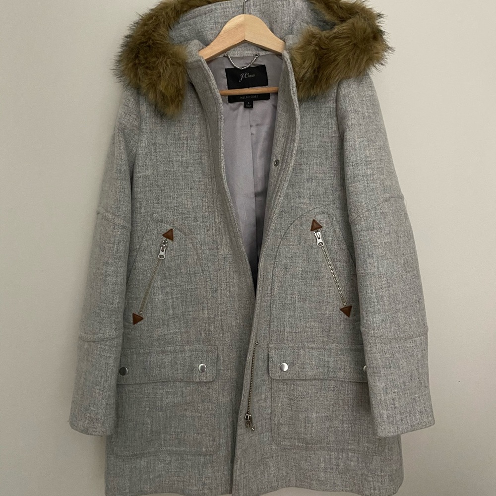 J. Crew chateau Parka gray
